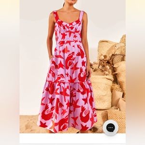 Farm Rio Lobster Midi Dress NWT